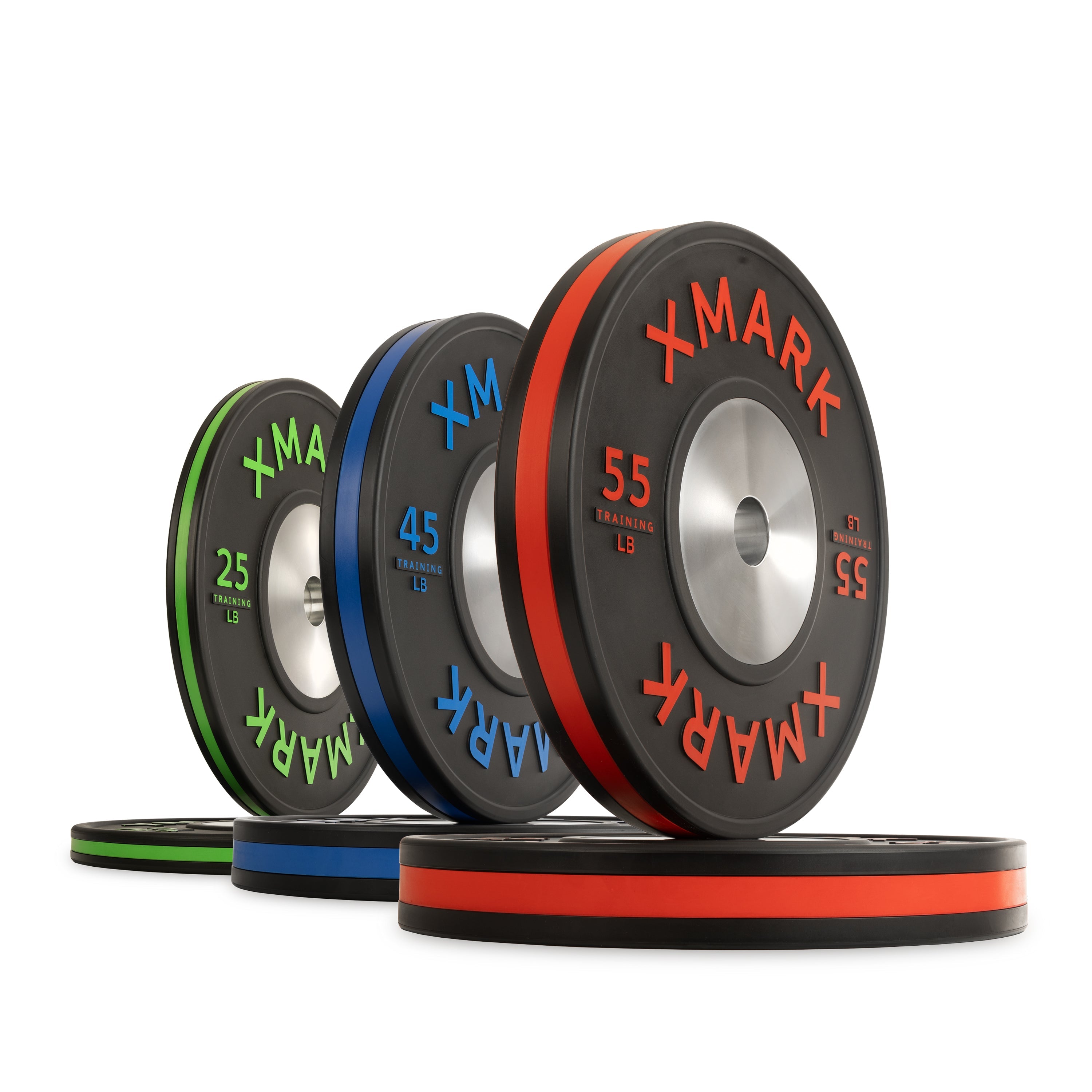 Striped Premium IWF Training Bumper Plates (LB) Pairs and Sets XMARK