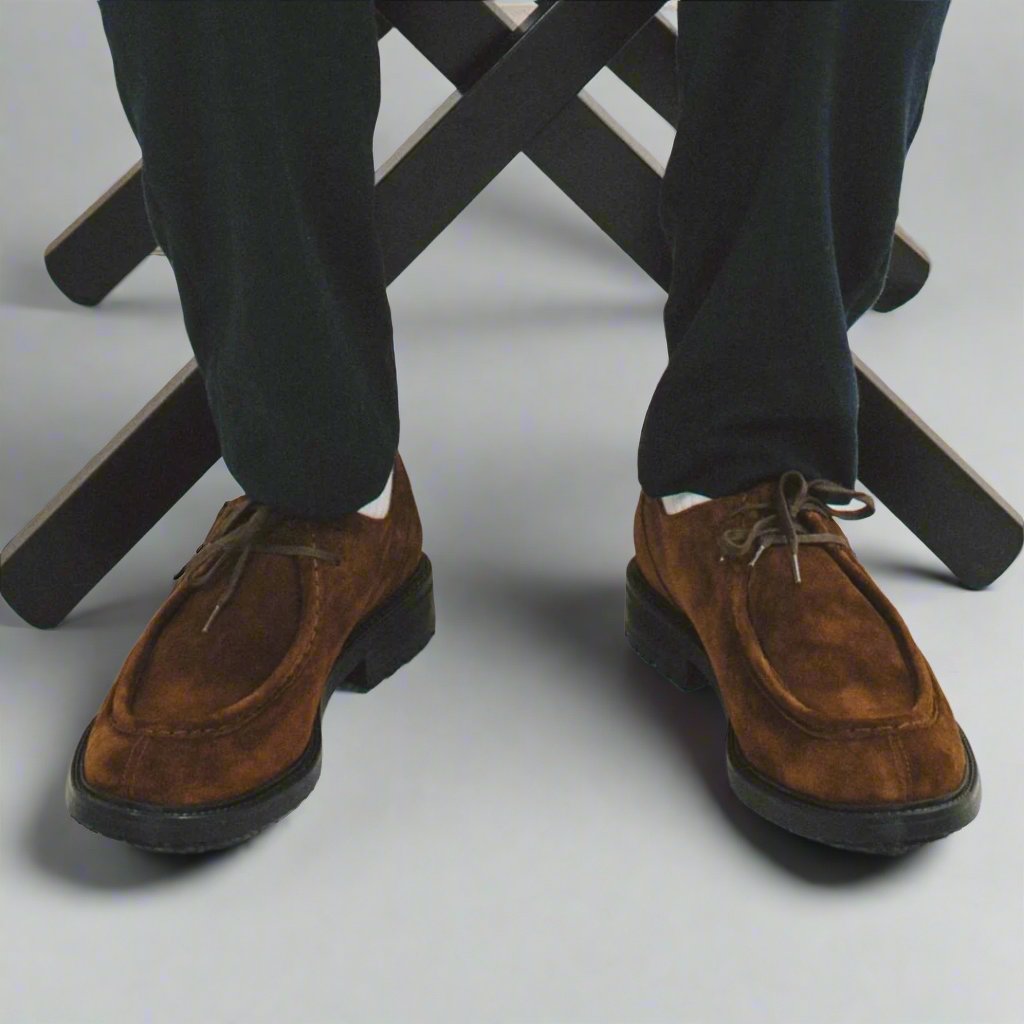 Men's Chestnut Suede Tuscan Moc Boot Del Toro Shoes