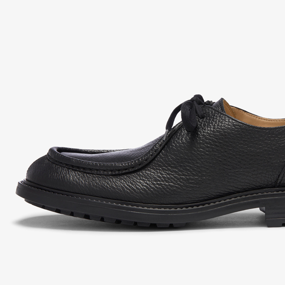 Men's Black Pebbled Leather Tuscan Moc Boot Del Toro Shoes