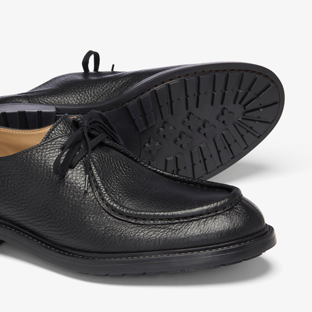 Men's Black Pebbled Leather Tuscan Moc Boot Del Toro Shoes