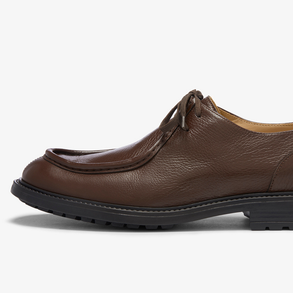 Men's Brown Pebbled Leather Tuscan Moc Boot Del Toro Shoes