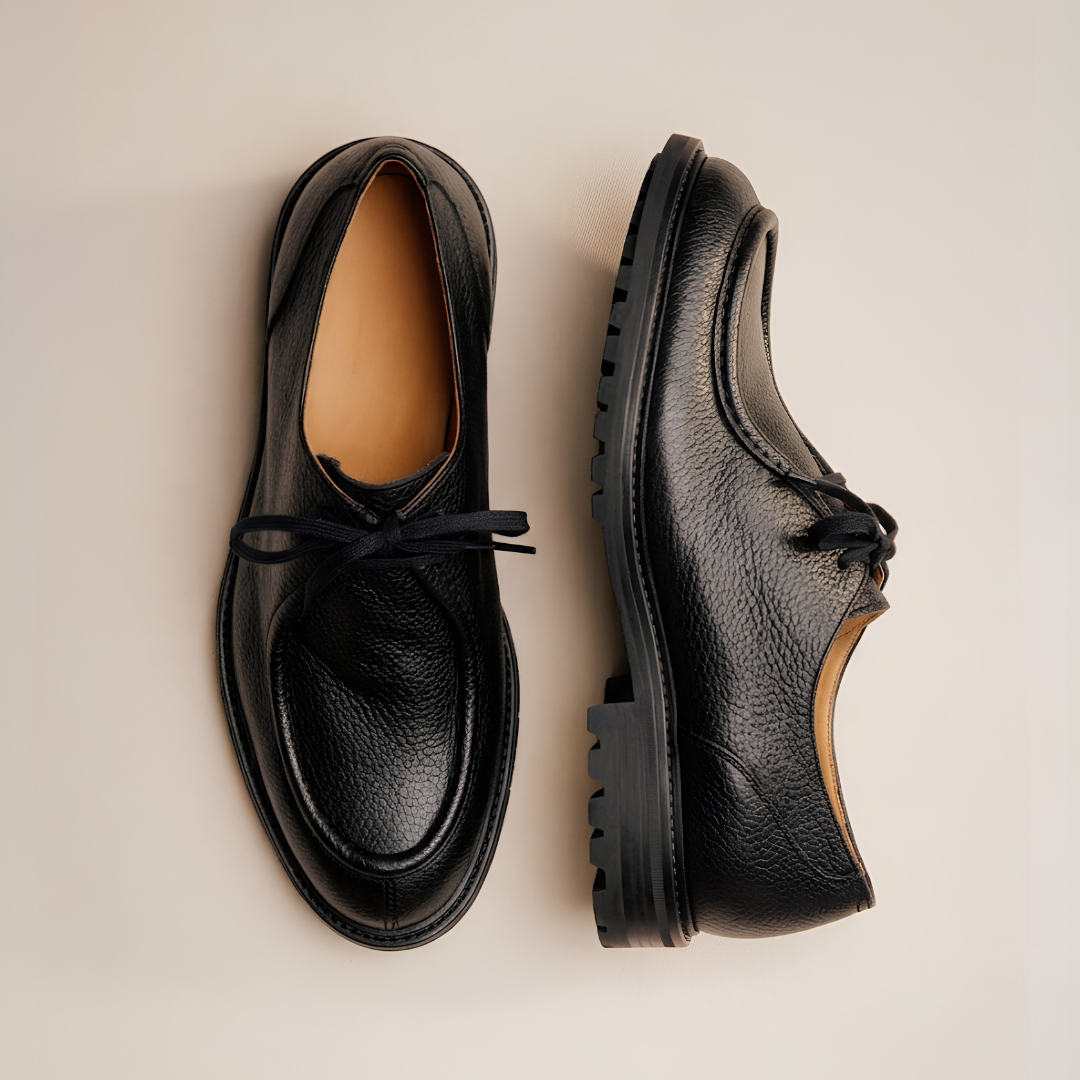 Men's Black Pebbled Leather Tuscan Moc Boot Del Toro Shoes