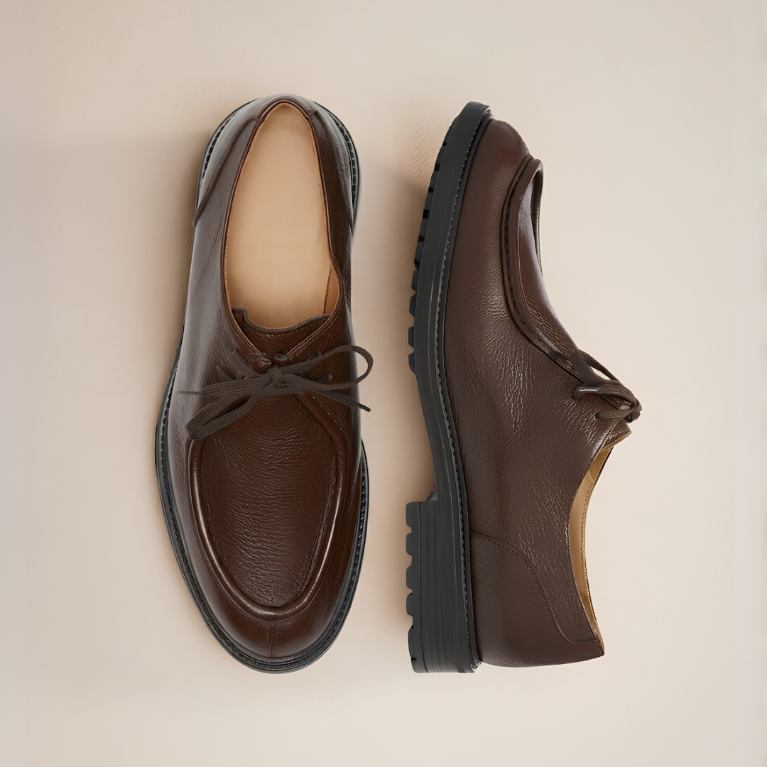 Men's Brown Pebbled Leather Tuscan Moc Boot Del Toro Shoes