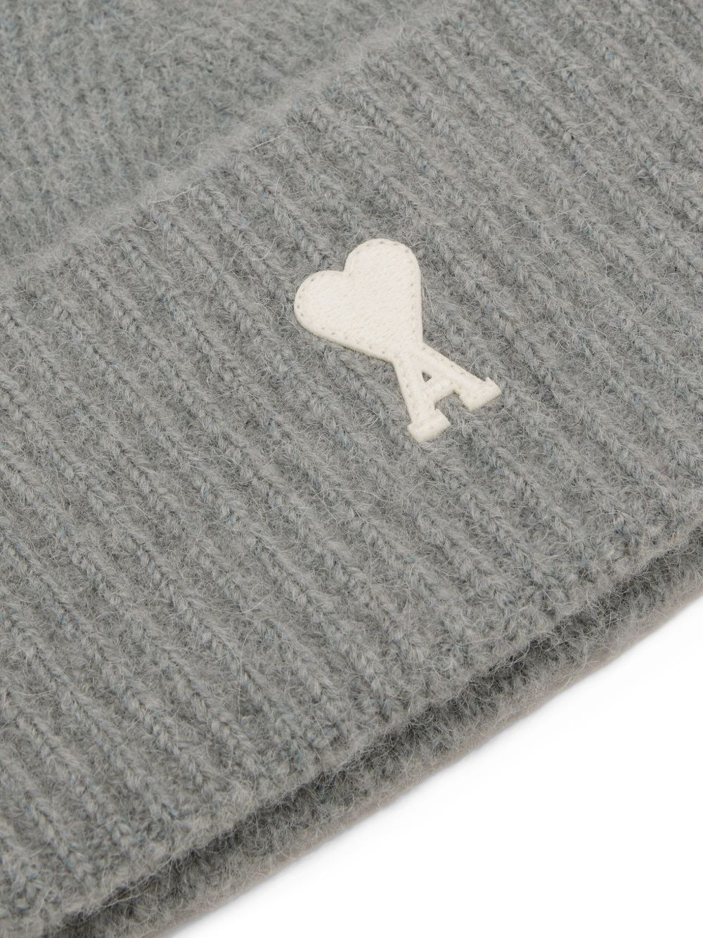 AMI PARIS Wool Beanie with Heart Motif