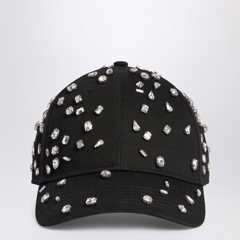 1989 STUDIO Premium Cotton Crystal-Embellished Black Baseball Cap with Adjustable Fit