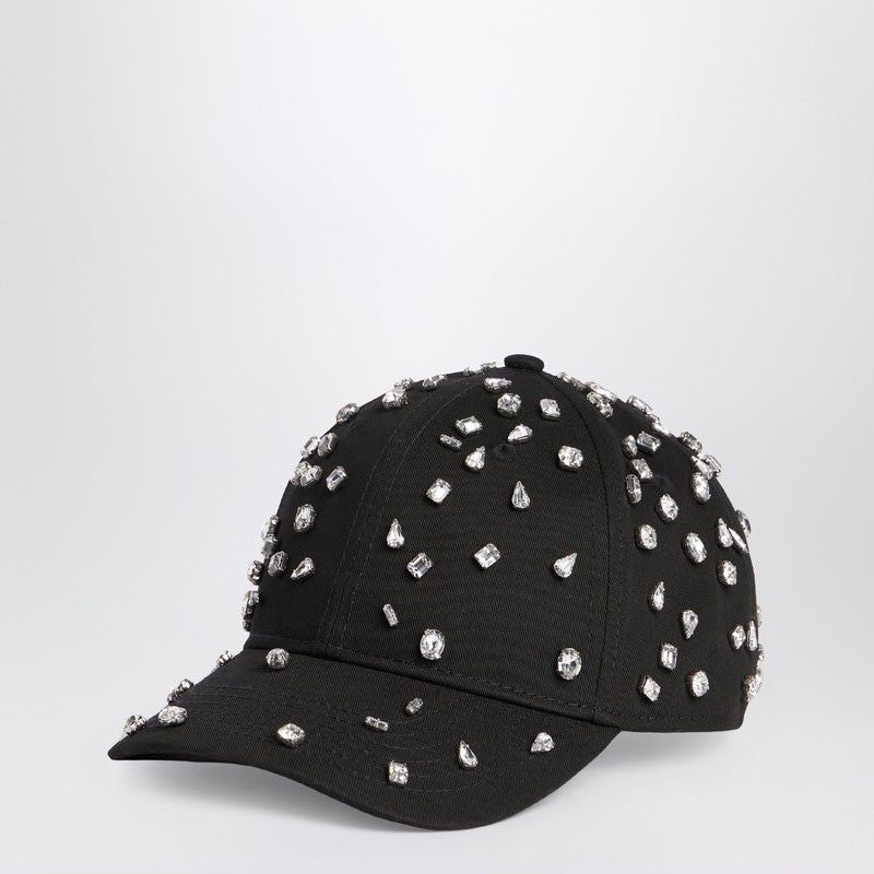 1989 STUDIO Premium Cotton Crystal-Embellished Black Baseball Cap with Adjustable Fit