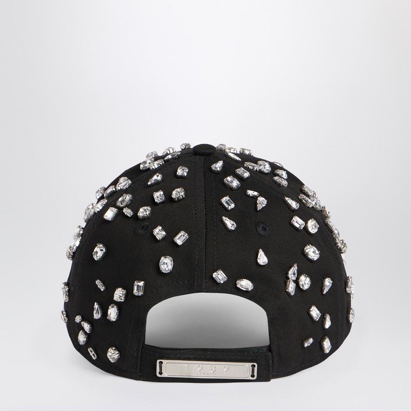 1989 STUDIO Premium Cotton Crystal-Embellished Black Baseball Cap with Adjustable Fit