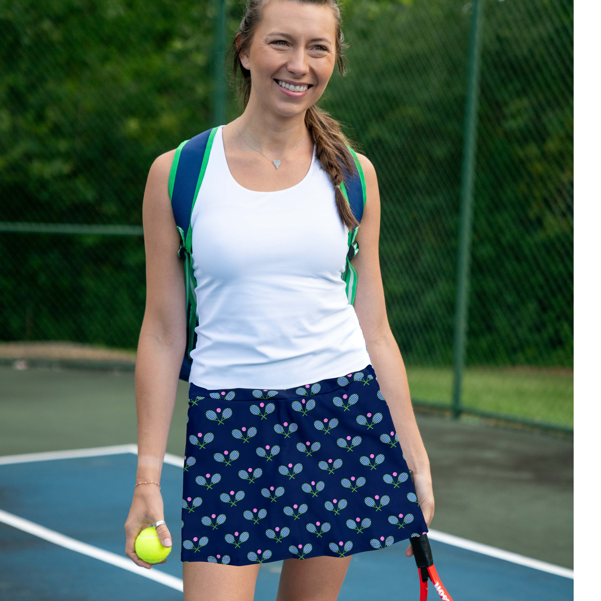 Stripey Tennis Navy Queen of the Court