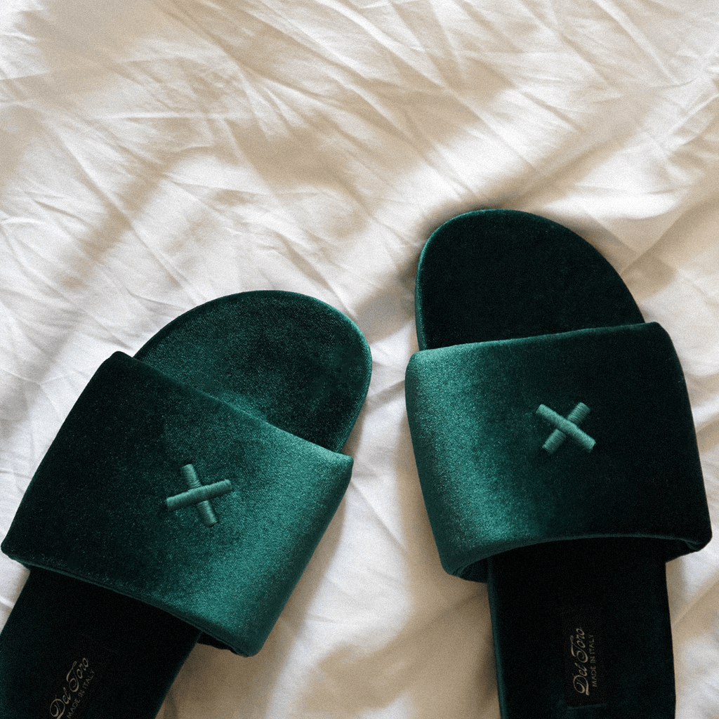 Women's Emerald Velvet House Slide Del Toro Shoes
