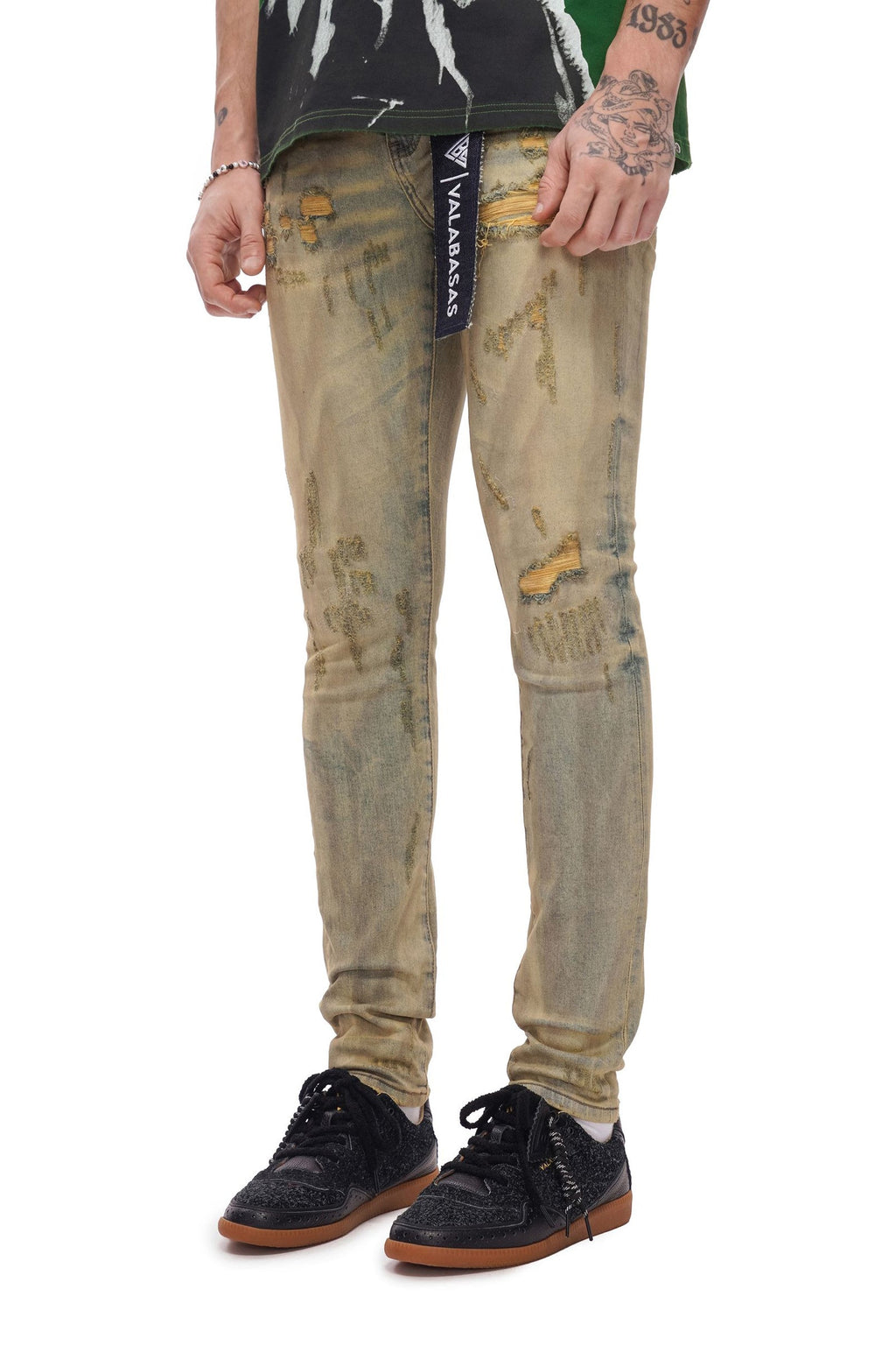 Valabasas Collage Skinny Denim Jean - Vintage Wash