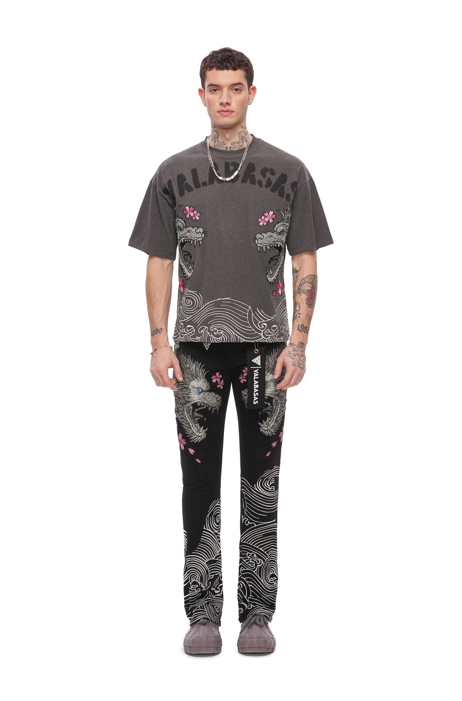 Valabasas Tenka Stacked Denim Jean - Jet Black
