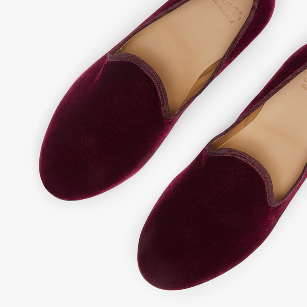 Men's Oxblood Velvet Slipper II Del Toro Shoes