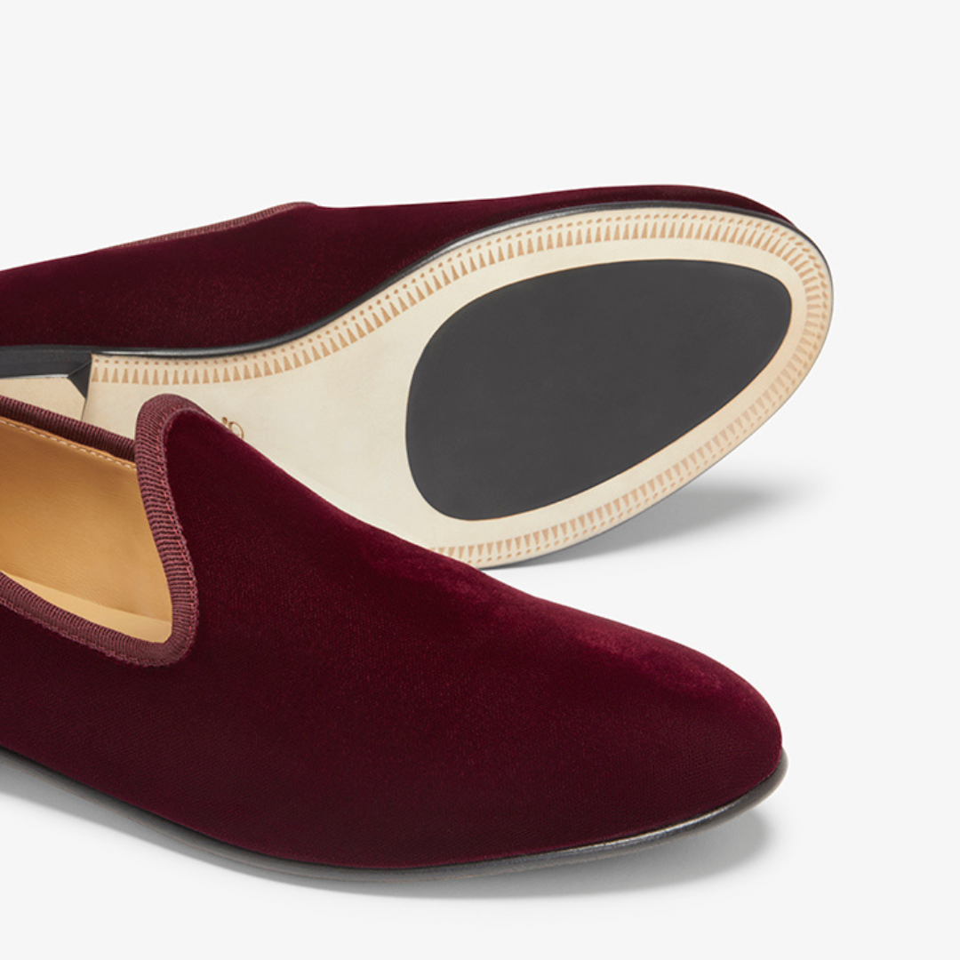 Men's Oxblood Velvet Slipper II Del Toro Shoes