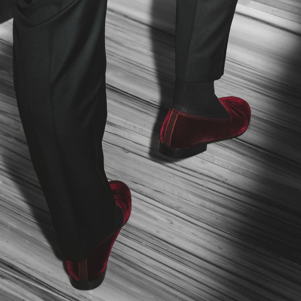 Men's Oxblood Velvet Slipper II Del Toro Shoes