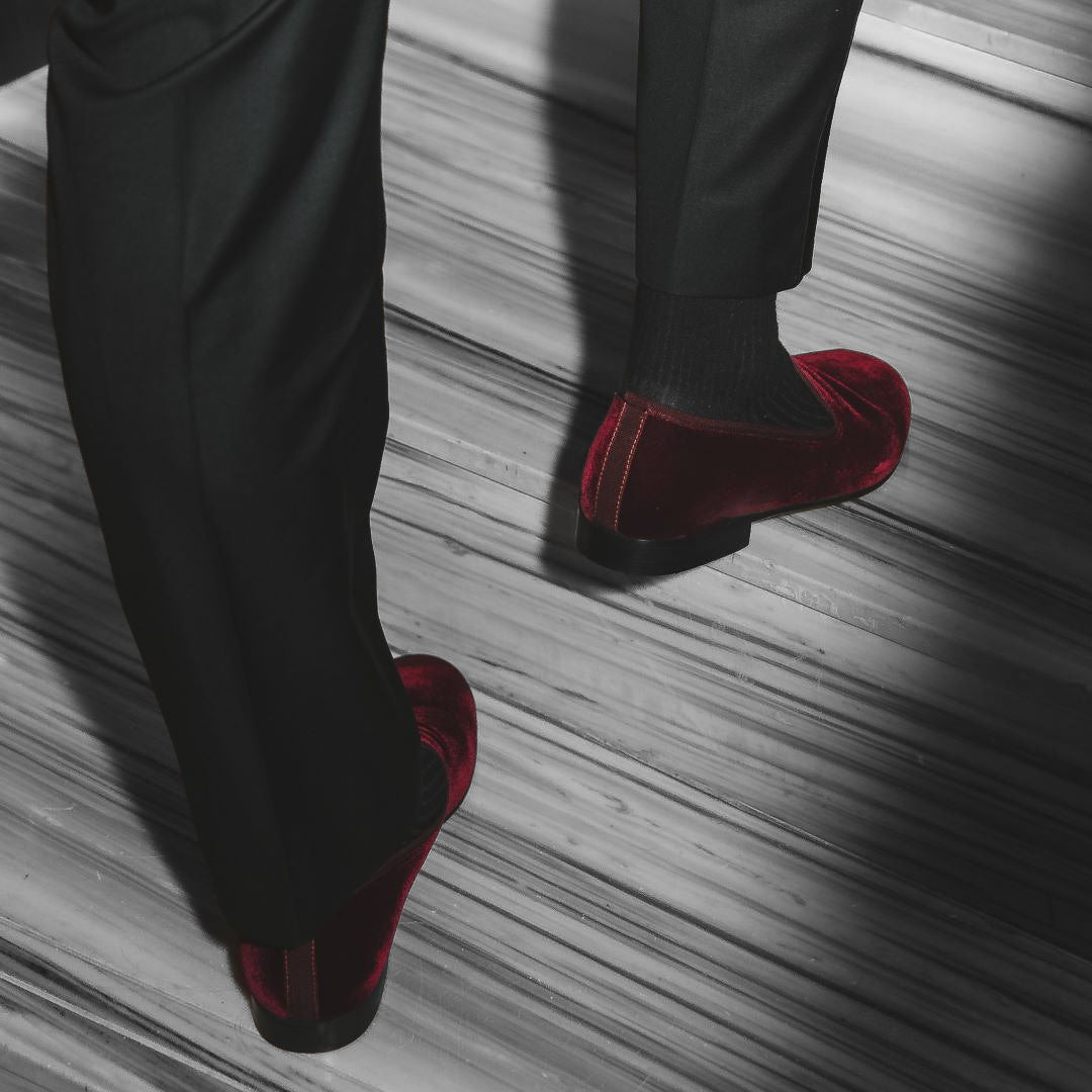 Men's Oxblood Velvet Slipper II Del Toro Shoes