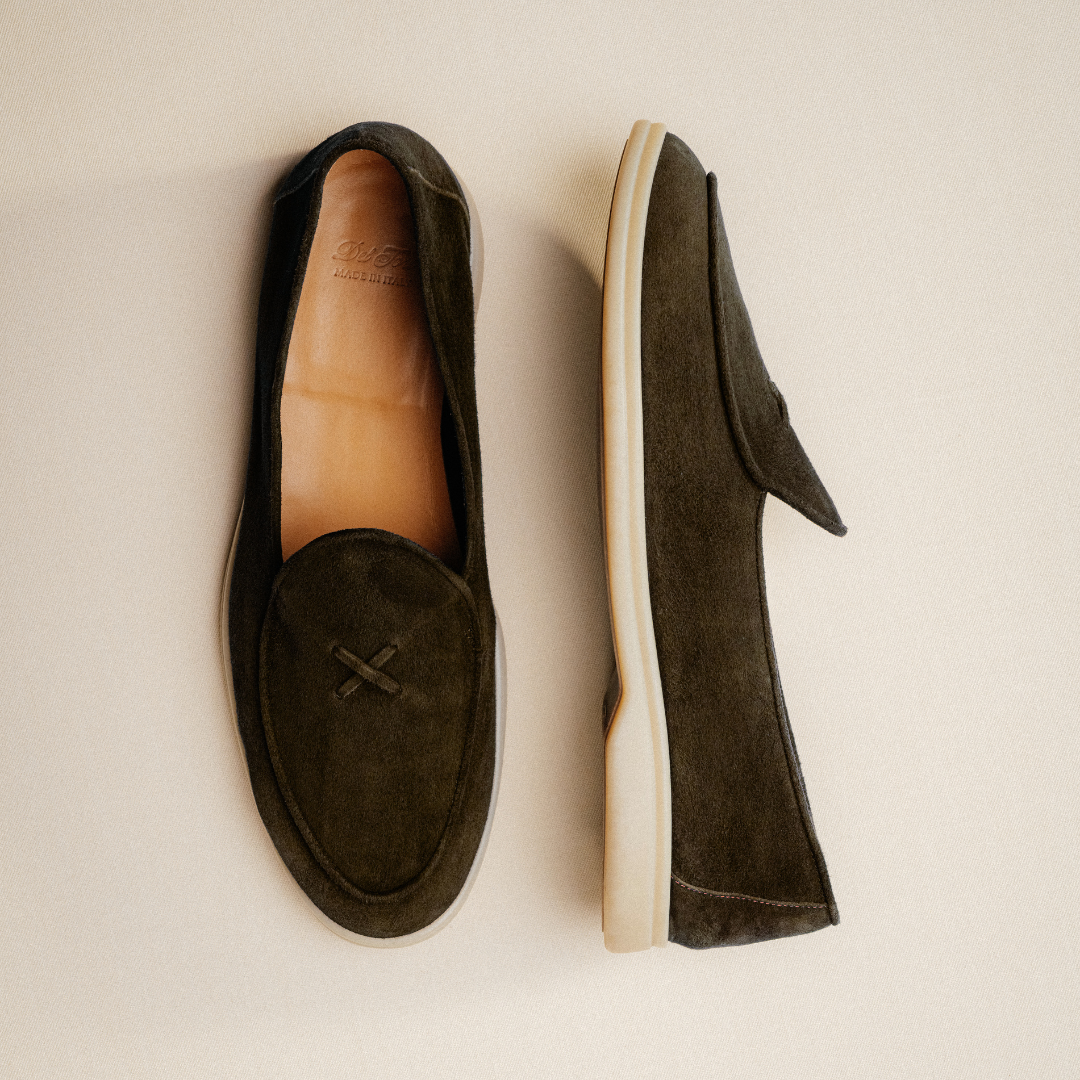 Men's Dark Brown Suede Viaggio Loafer Del Toro Shoes
