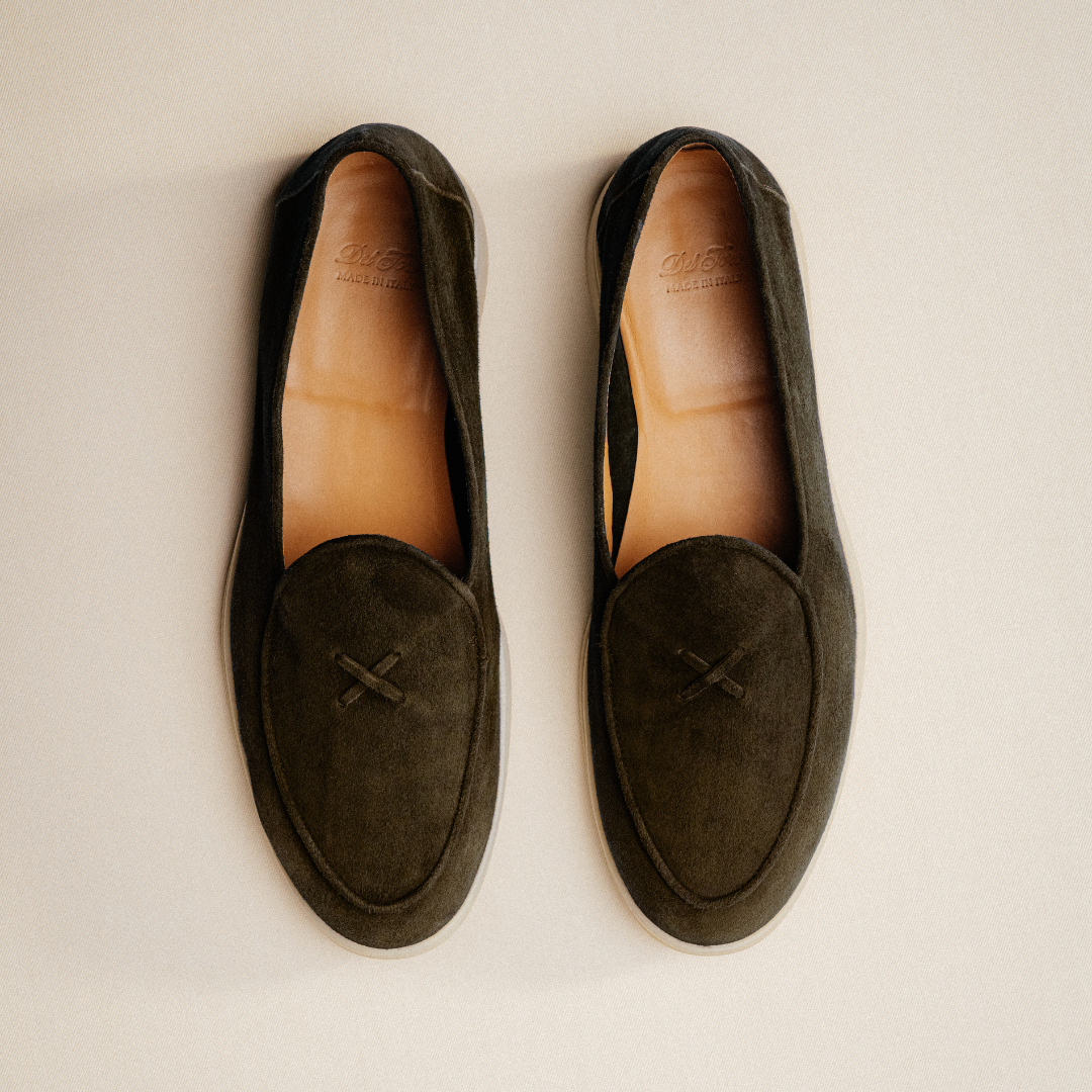 Men's Dark Brown Suede Viaggio Loafer Del Toro Shoes