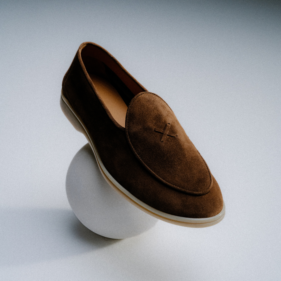 Men's Dark Brown Suede Viaggio Loafer Del Toro Shoes
