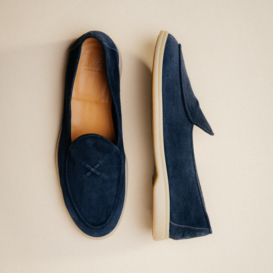 Men's Navy Suede Viaggio Loafer Del Toro Shoes
