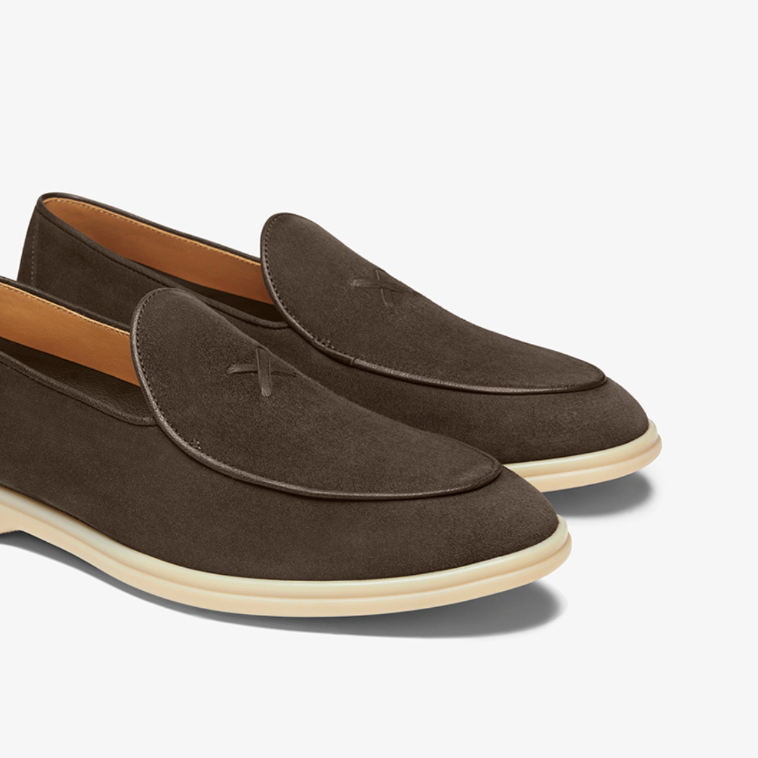 Men's Dark Brown Suede Viaggio Loafer Del Toro Shoes