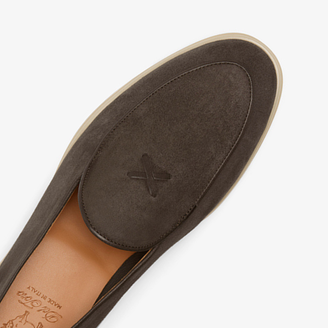 Men's Dark Brown Suede Viaggio Loafer Del Toro Shoes