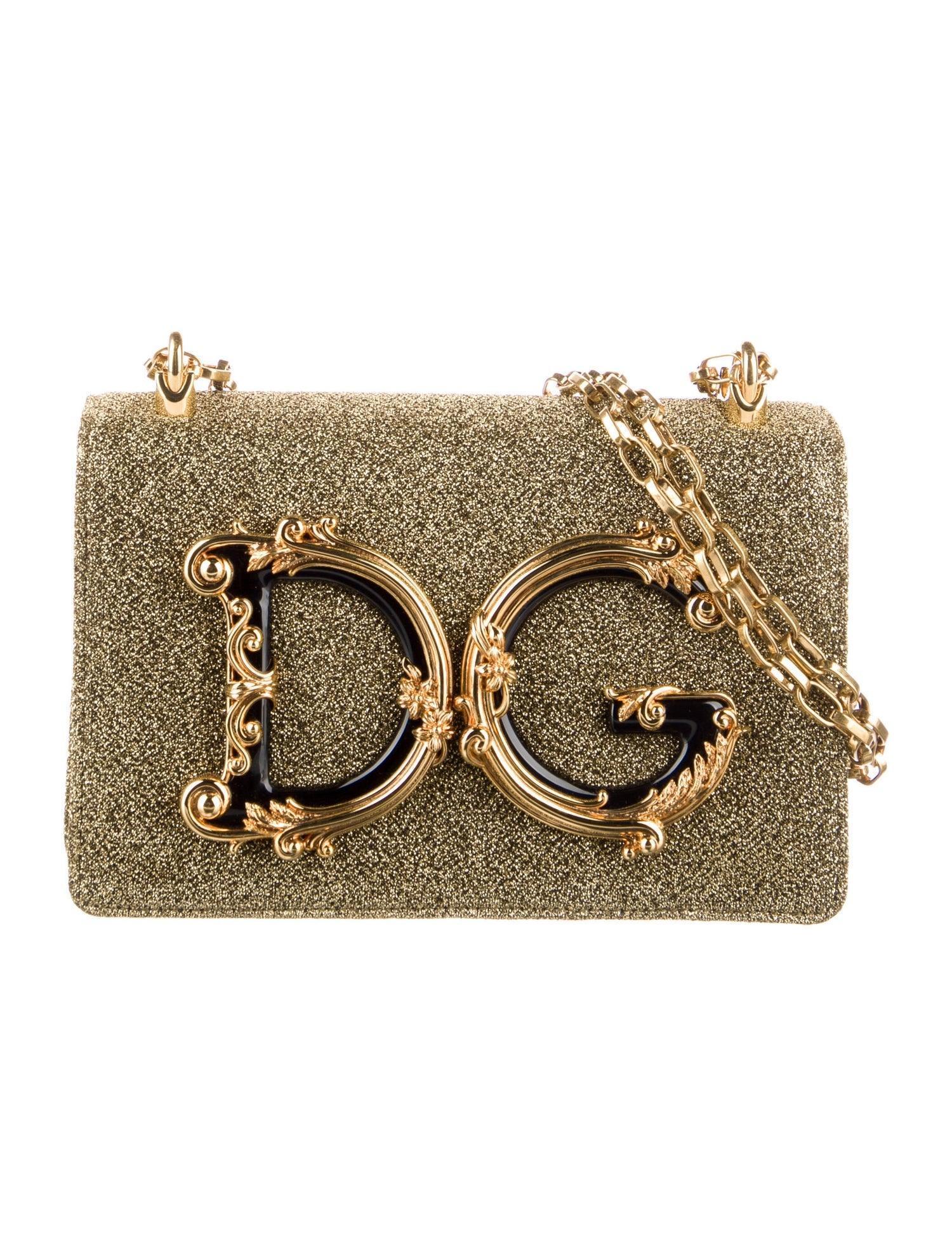 Dolce & Gabbana Girls Baroque Logo Metallic Mini Crossbody Bag Banlieue91