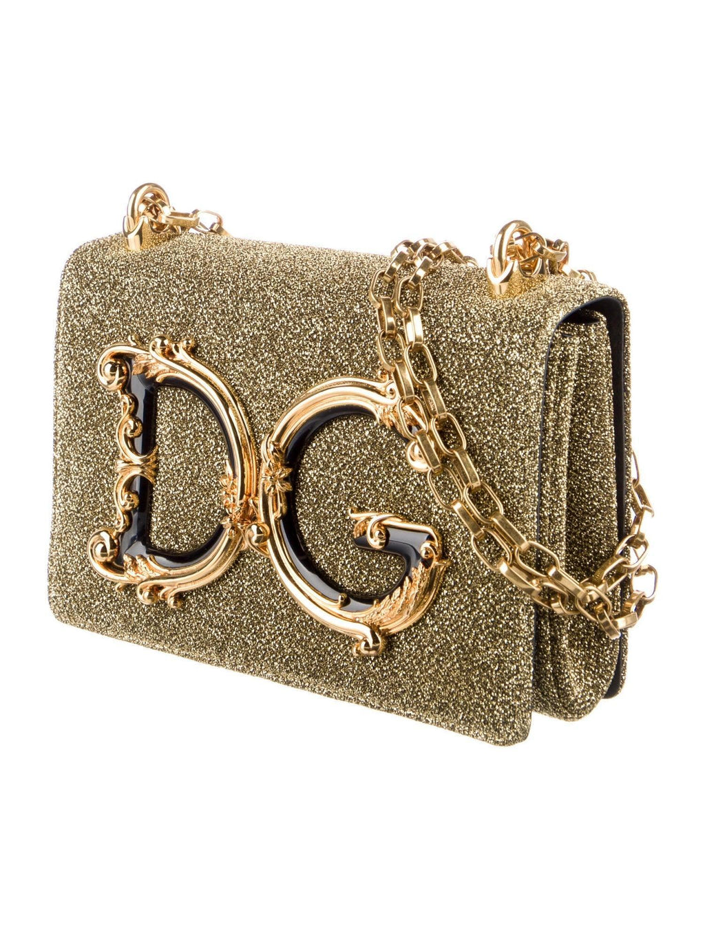 Dolce & Gabbana Girls Baroque Logo Metallic Mini Crossbody Bag Banlieue91