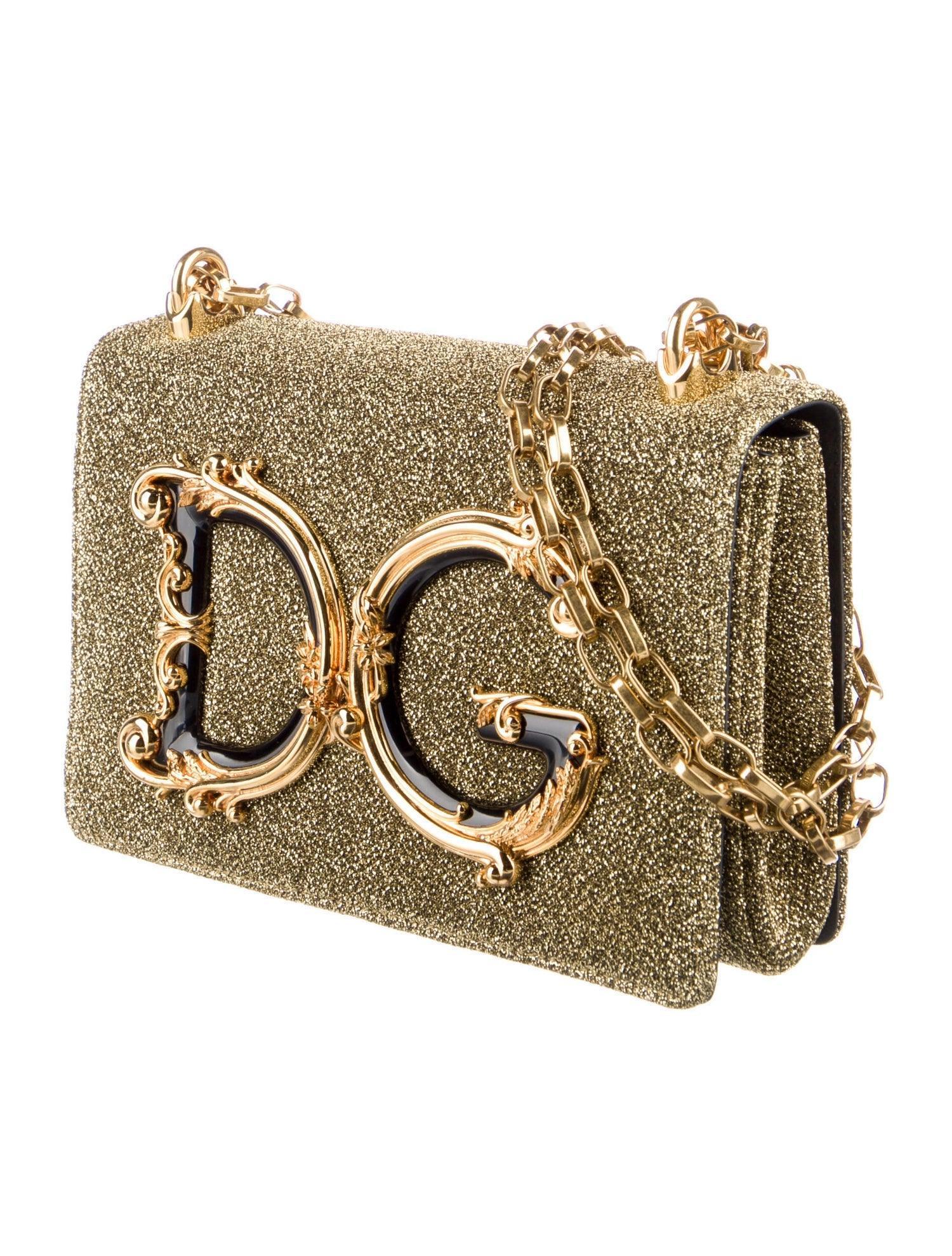 Dolce & Gabbana Girls Baroque Logo Metallic Mini Crossbody Bag Banlieue91