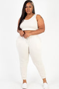 French Terry Cropped Tank Top & Joggers Set