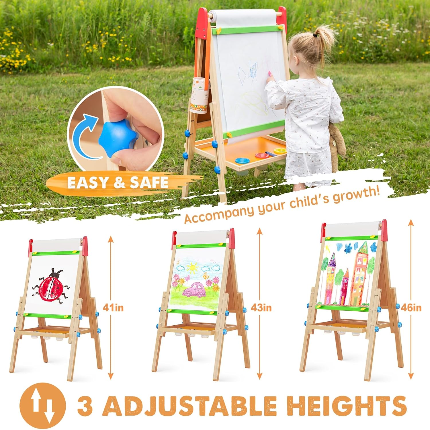 Tiny Land® 3-in-1 Art Easel for Kids Tiny Land INC