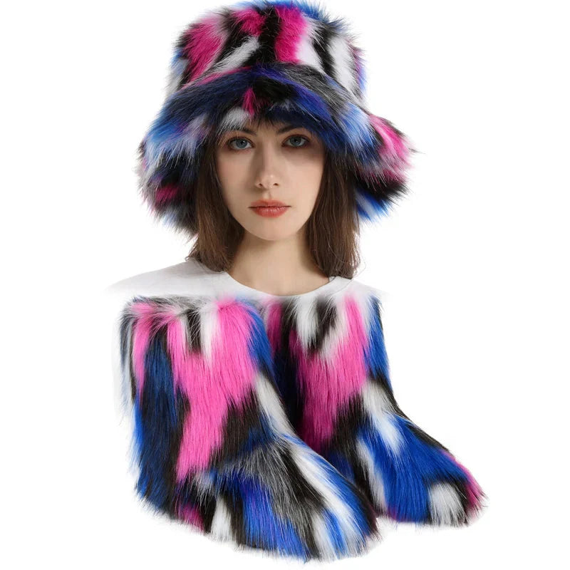 Women's Fur Snow Boots with Hat. BLAKESTORE-NG