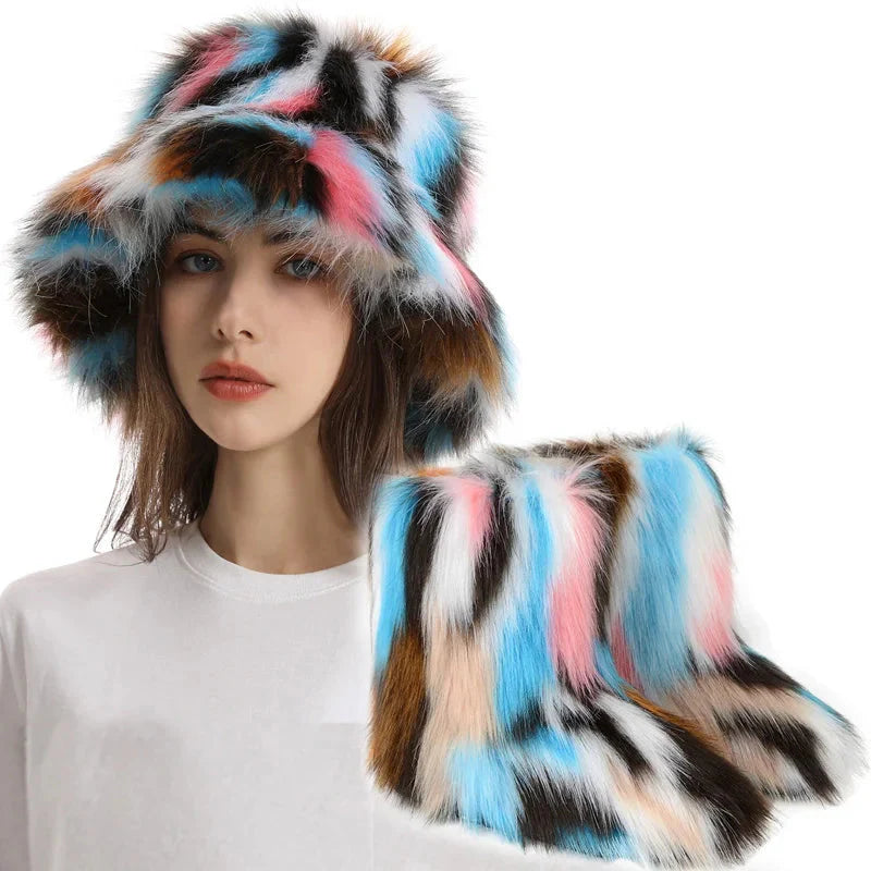 Women's Fur Snow Boots with Hat. BLAKESTORE-NG