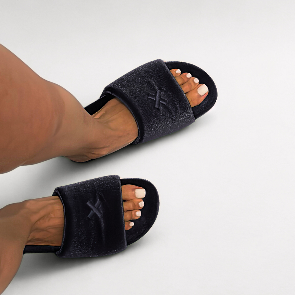 Women's Black Velvet House Slide Del Toro Shoes