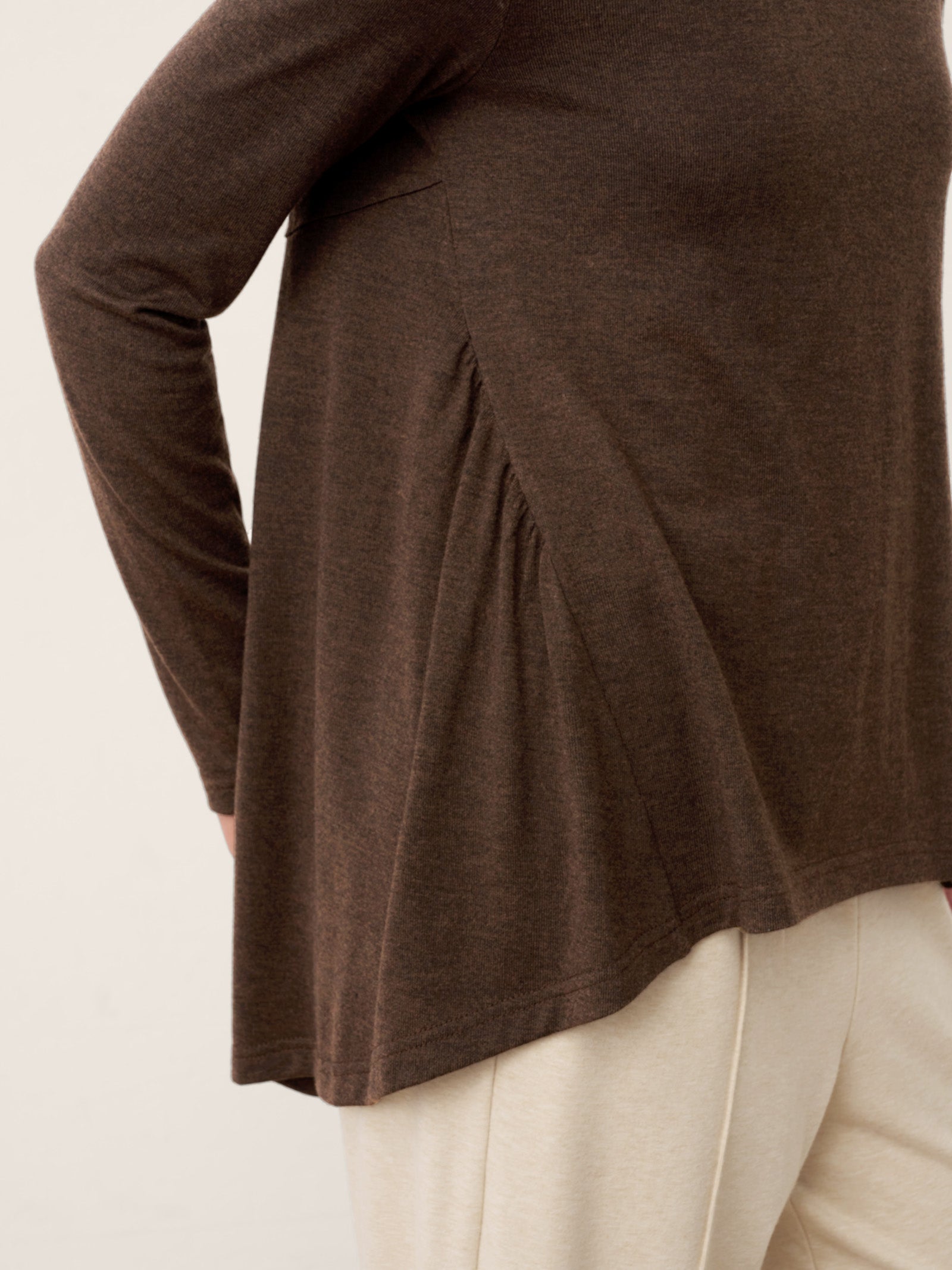 Wool Panelled Ruched Asymmetric Hem Top KALISTA LINTICO