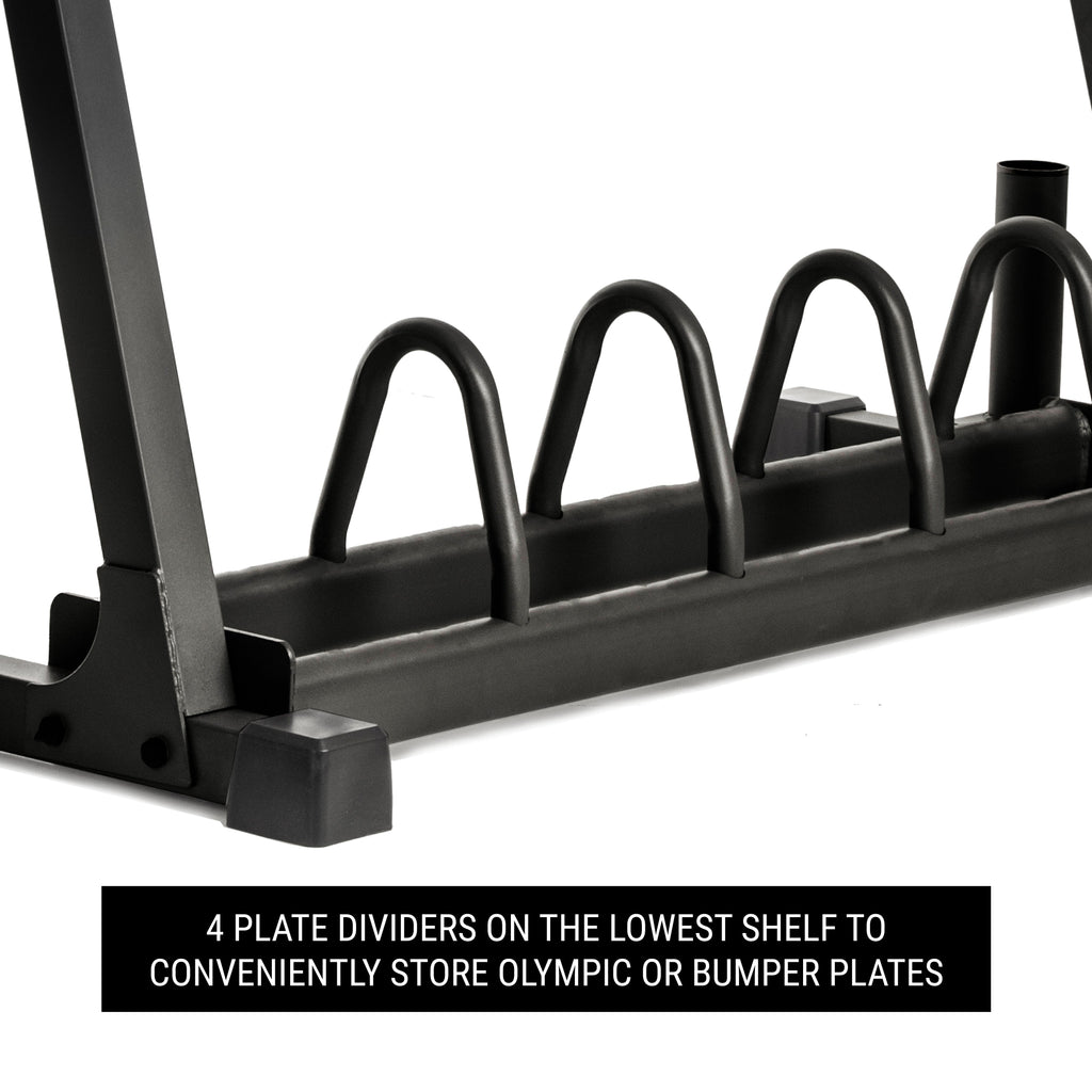 All-In-One Storage Solution, Dumbbells, Weight Plates and Barbells