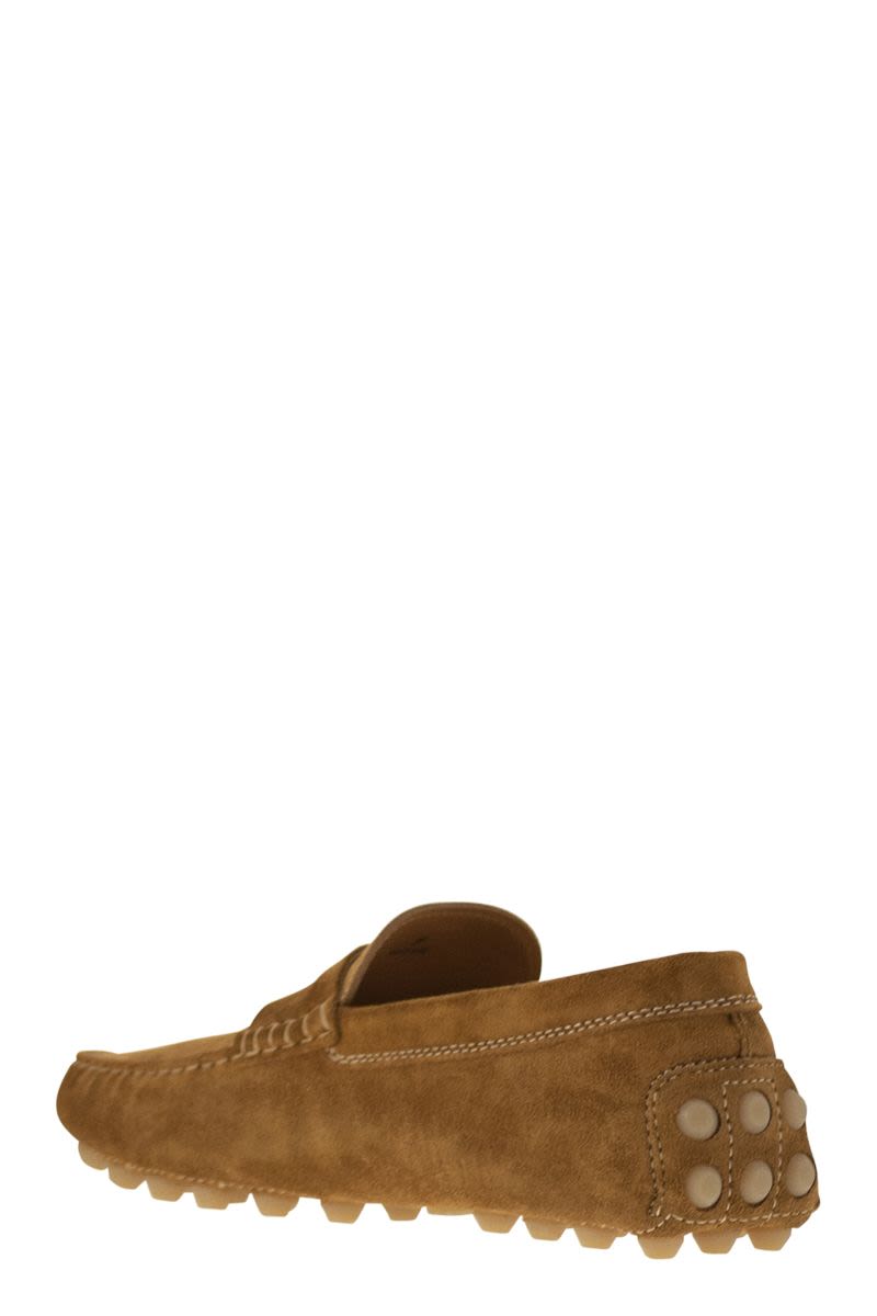 TOD'S Men's Suede Moccasin with Embossed Monogram - 2 cm Heel Banlieue91