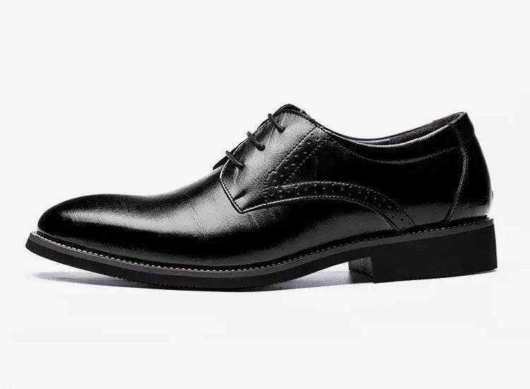 Men's Leather Shoes, Derby Shoes Business Casual Dress Shoes Lace-Up Pointed Toe Office Work Comfortable Wedding Shoes