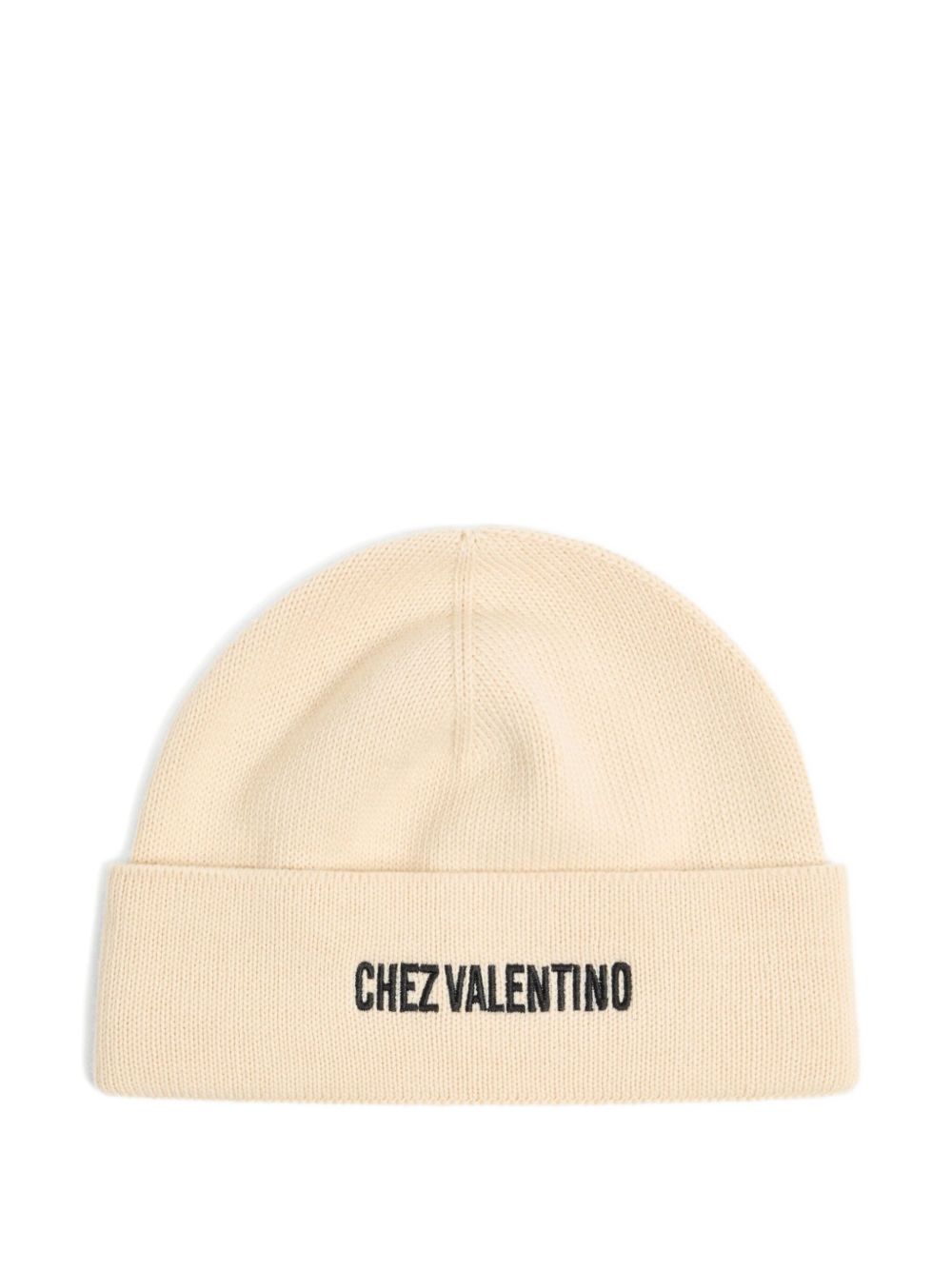 VALENTINO GARAVANI Ribbed Knit Beanie with Turn Up Brim