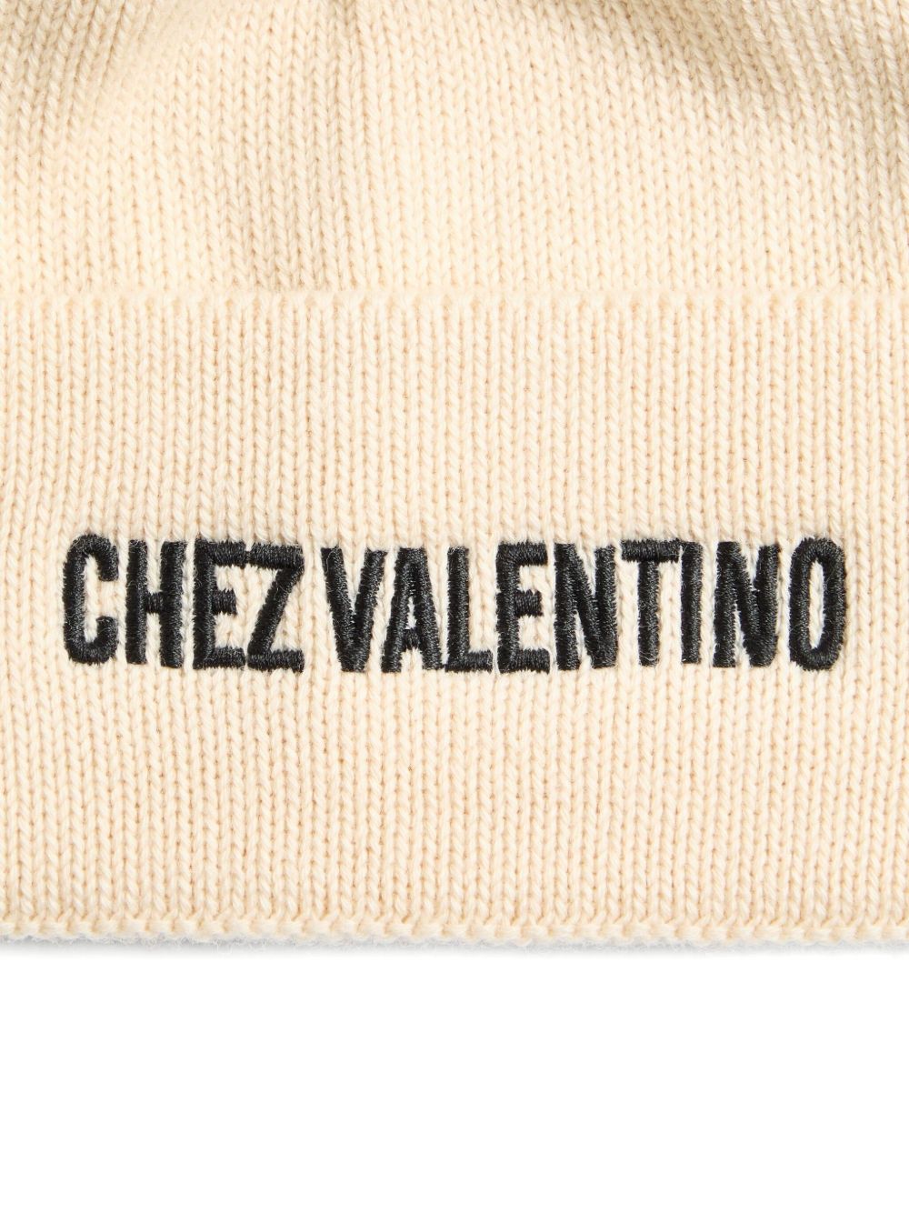 VALENTINO GARAVANI Ribbed Knit Beanie with Turn Up Brim