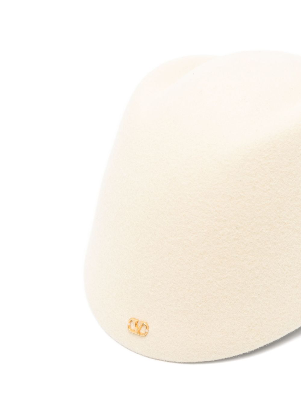 VALENTINO GARAVANI Men's Flat Crown Wool Hat with Gold-Tone Logo