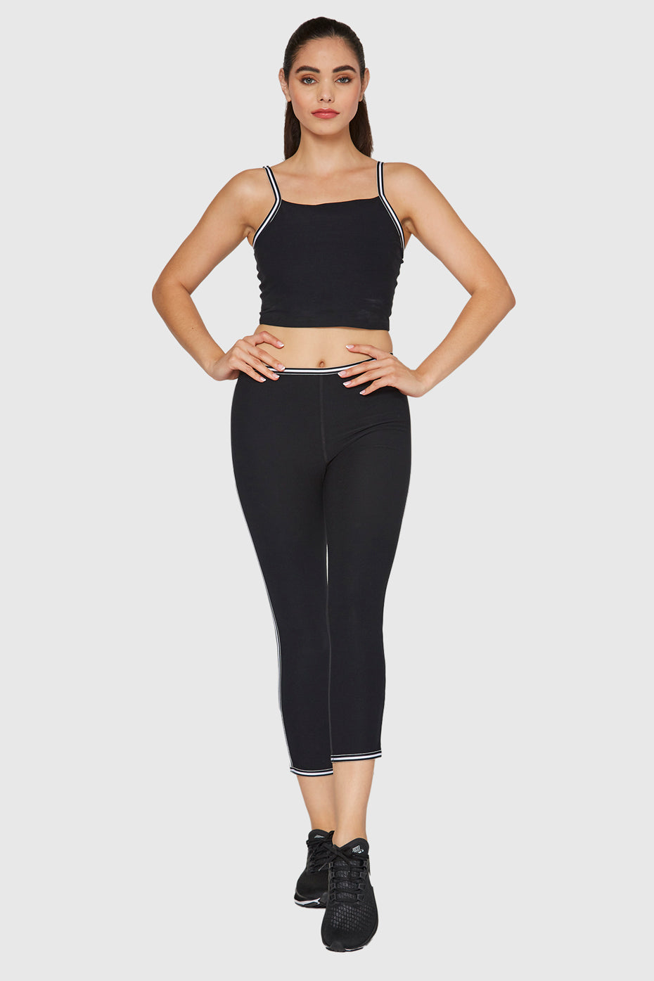 Bias Stripe Sculpting Crop Top Made in USA