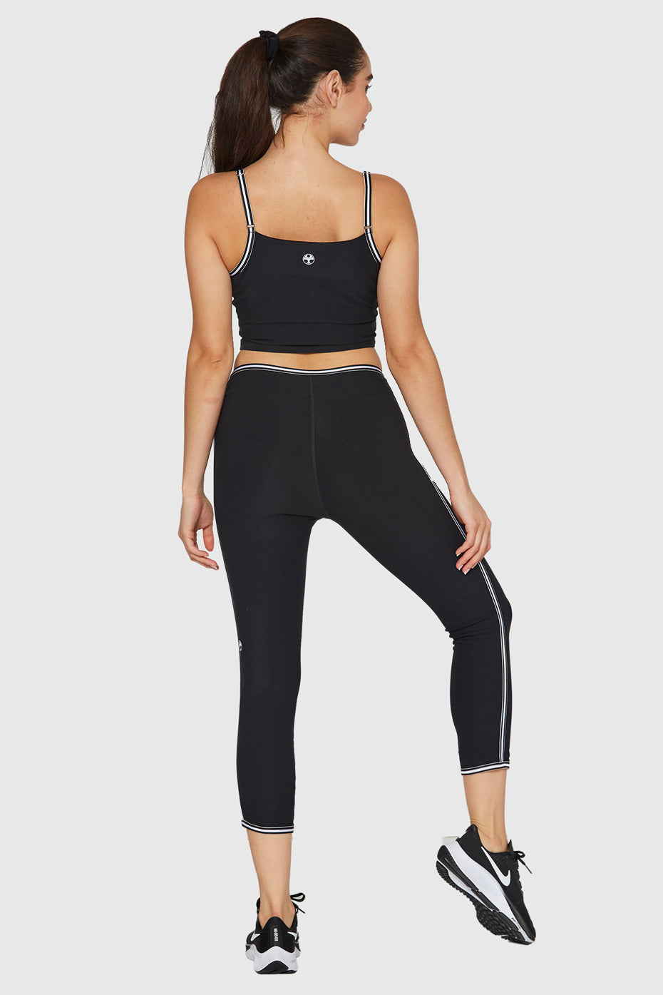 Bias Stripe Sculpting Crop Top Made in USA