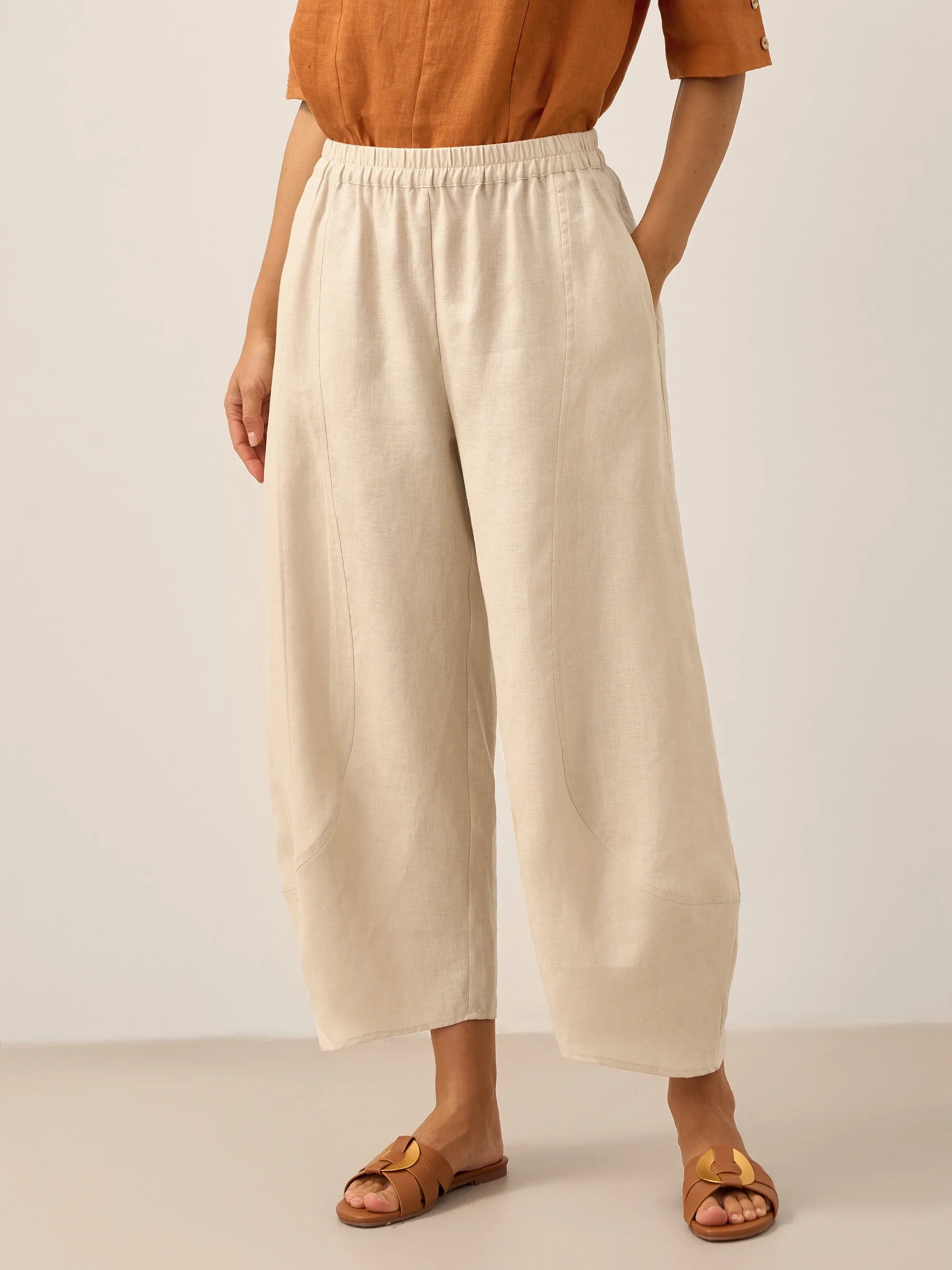 100% Linen Classic Ankle Pants ZOE LINTICO