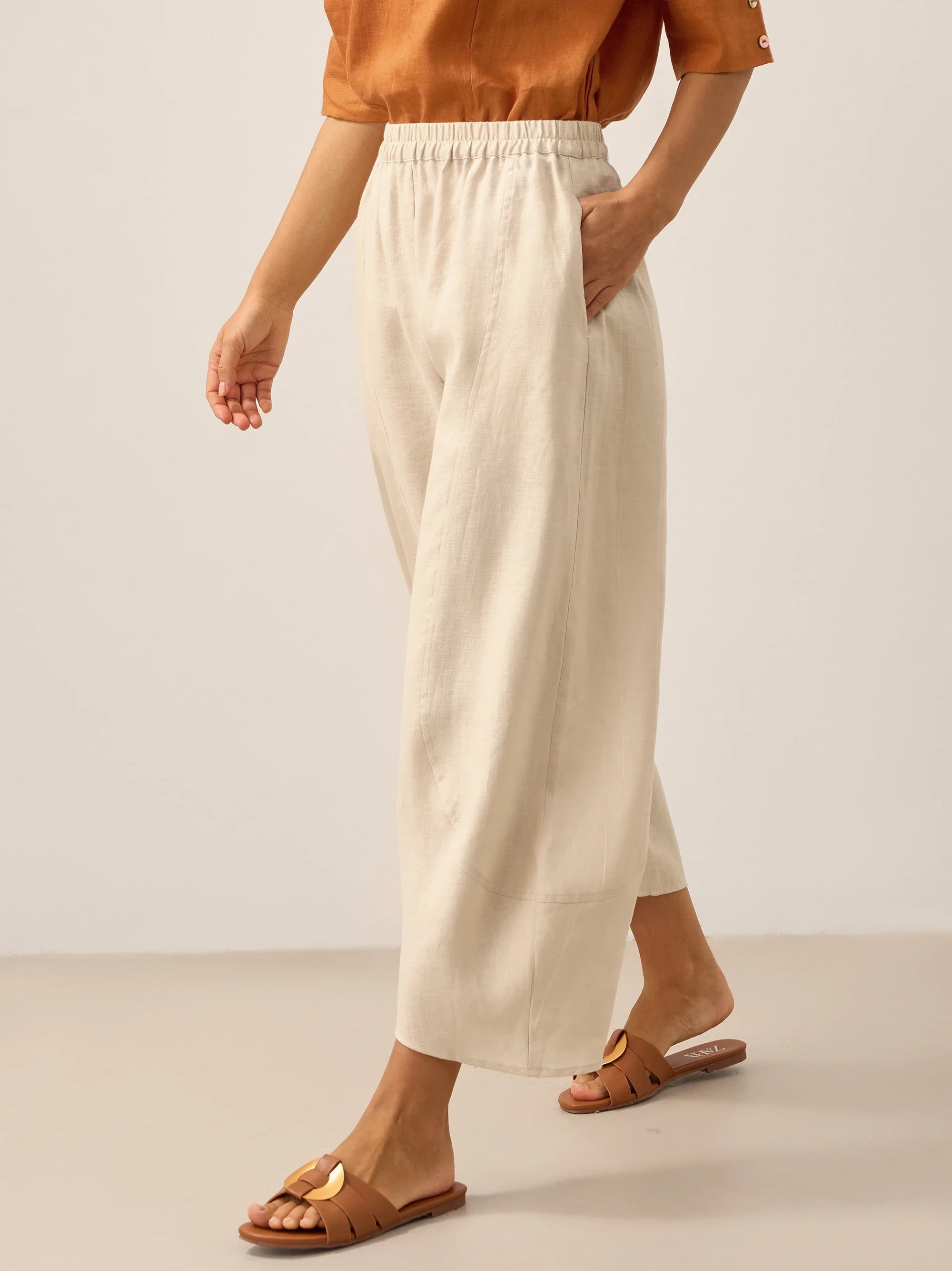 100% Linen Classic Ankle Pants ZOE LINTICO