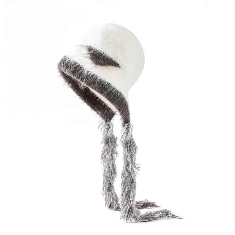 Cat Ears Mink Wool Ear-Protection Knitted Hat — Cozy Animal Ear Beanie FitiqueFit