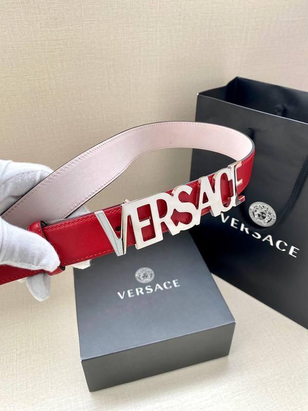 Versace Women's Leather Logo Decorated Buckle Belt Banlieue91