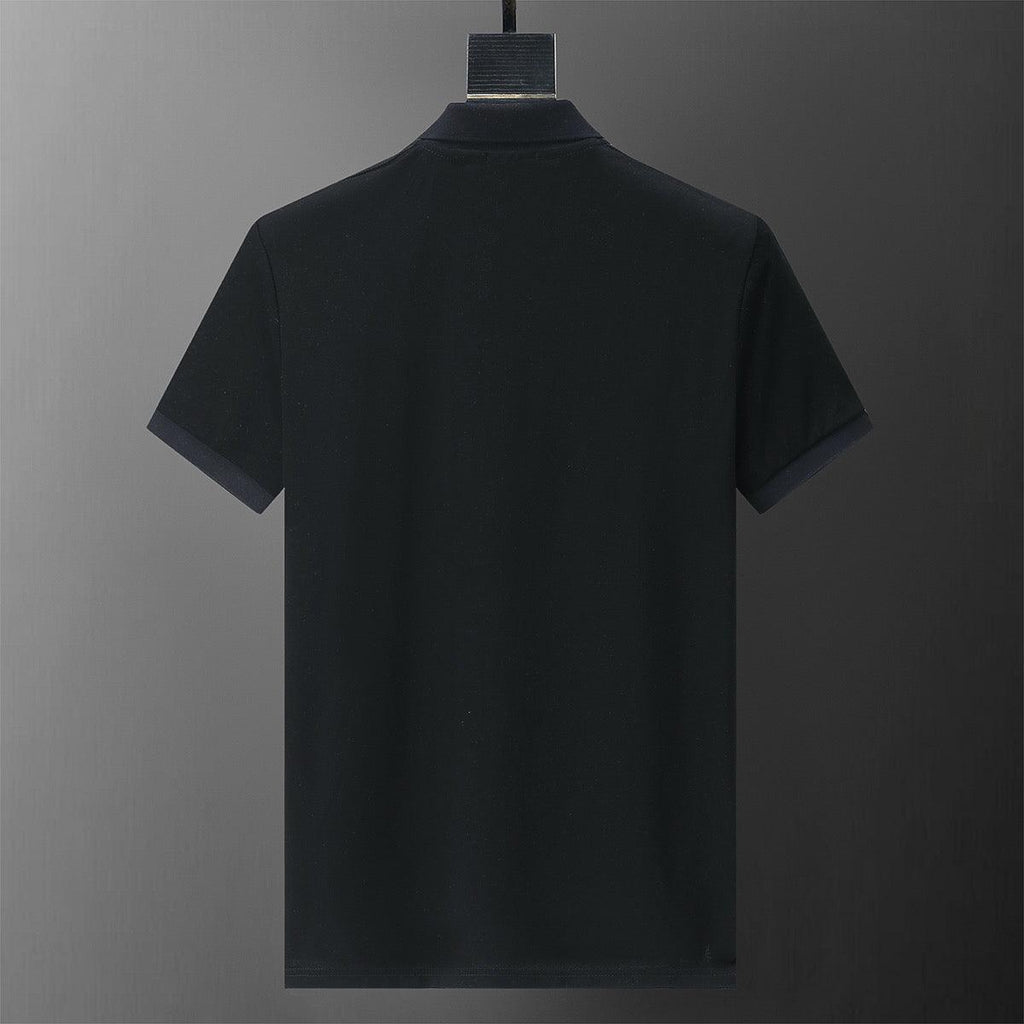 Moncler Black T-Shirt with Collar Banlieue91