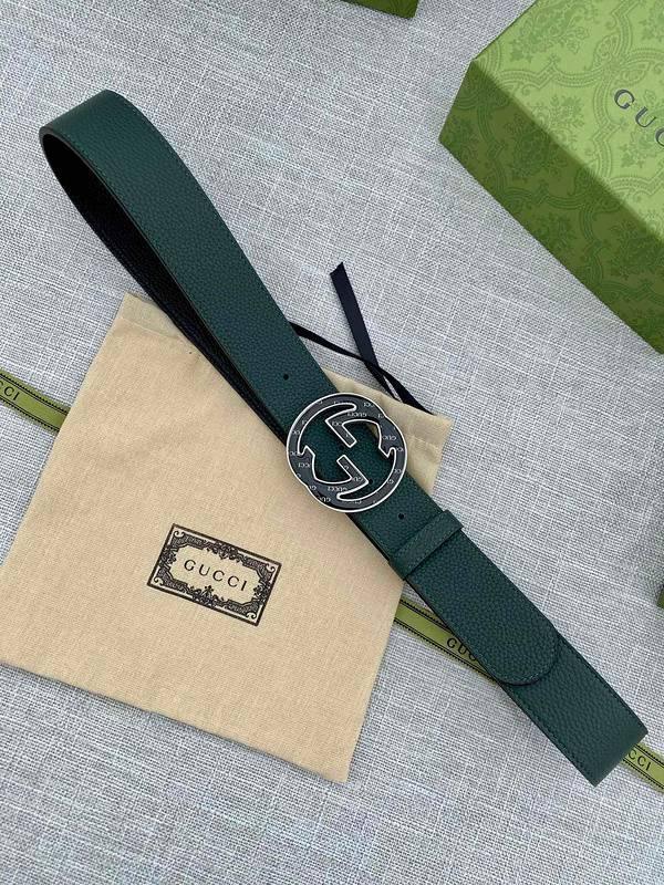 GUCCI Embellished coated-canvas and leather belt 'Green' Banlieue91