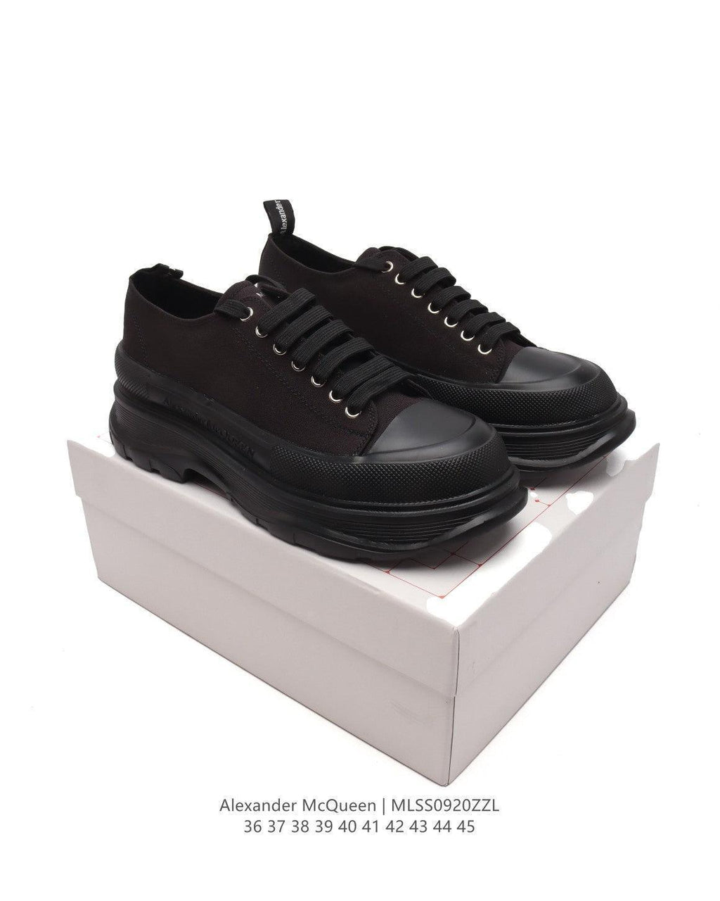 Alexander McQueen Women Tread Slick lace-up Sneakers 'Black'