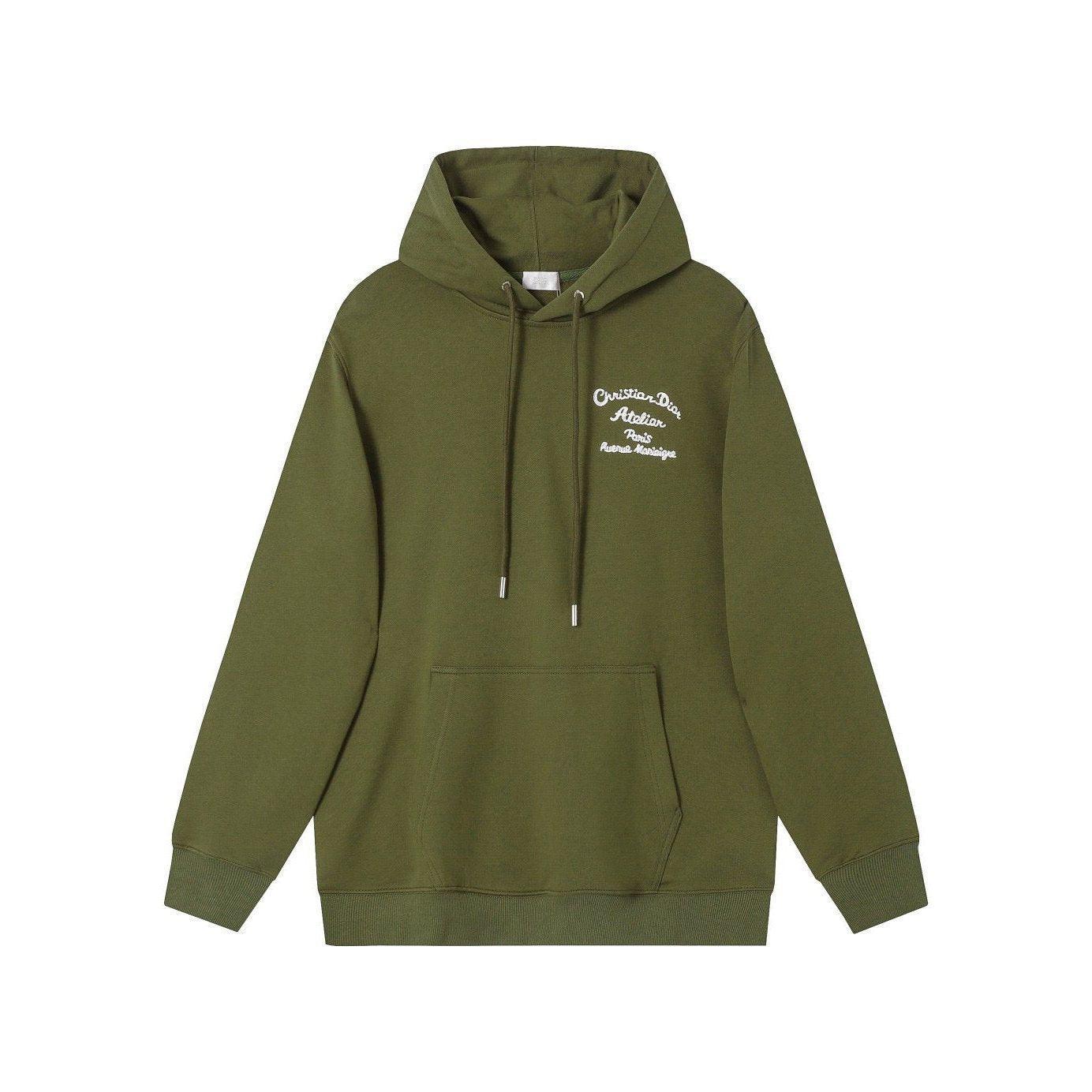 Dior Hoodie Workshop Embroidered Logo Kangaroo 'Green' Banlieue91